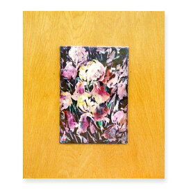 マイセン (Meissen) 陶板画 ウニカート 紫色の花（アイリス）#57/80 1980年作 証明書なし（木枠付）