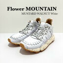 【初回サイズ交換送料無料】正規取扱店Flower MOUNTAIN　フラワーマウンテンMUSTARD WALNUT　マスタードウォルナットFM02079 White　ホワイト本革　ハイカット　ミドルカット　レザースニーカー　レディース　メンズ　白