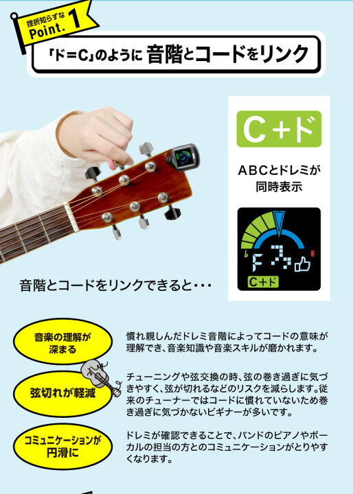 楽天市場 ドレミチューナー プロイデア ほとんどのギターに対応 ａｂｃ単独表示 ドレミ 単独表示 ギター練習 楽器練習ツール 専門家きりばやしひろき 液晶 ギター 初心者 アコースティック エレキギター 日本通販 扇風機 冷風扇 家電
