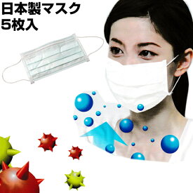 マスク 即納 白 高性能 マスク 5枚 光触媒マスク 日本製 ホワイト 飛沫防止 花粉対策 不織布マスク 防災マスク 地震対策