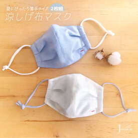 涼しげ 布マスク 2枚組 涼しいマスク コットンマスク 春 夏 夏用マスク 薄手 オーガニックコットン マスク 涼しい 繰り返し洗える 洗える 冷感 ひんやり 接触冷感 耳が痛くならない 息がしやすい しゃべりやすい 日本製 やわらかマスク 国産マスク 立体 布 綿 立体マスク
