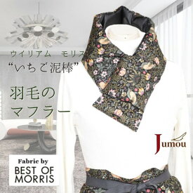 ウィリアム モリス ダウンマフラー マフラー モダンアート いちご泥棒 男女兼用 国内生産 ダウン 羽毛 ウィリアムモリス 差し込み 軽い 暖かい あったか 防寒 寒さ対策 あったかグッズ 首 襟元 メンズ レディース 小物 プレゼント ギフト 贈り物 チクチクしない 誕生日