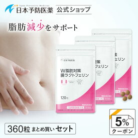 【クーポンで5%OFF】W脂肪対策 腸ラクトフェリン【90日分】360粒ラクトフェリン300mg ブラックジンジャーエキス 腸溶性 機能性表示食品 日本予防医薬 錠剤 日本予防医薬 通販 脂肪燃焼 脂肪 サプリ ラクトフェリン 腸 溶性 ブラックジンジャー □