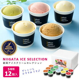 新潟アイスセレクション12個入り｜ アイスクリーム シャーベット 氷菓 送料無料 新潟 ご当地 アイス 佐渡 藻塩 村上茶 越後姫 ルレクチェ 牛乳 バニラ 冷凍 セット 贈り物 ギフト お土産 地元素材 越後名物 新潟名物 セイヒョー