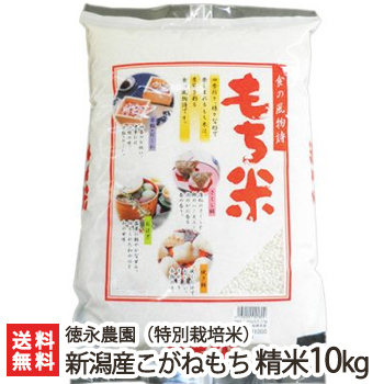 新潟県産 こがねもち（特別栽培米）精米10kg（5kg×2）徳永農園 もち米お中元ギフトにも！