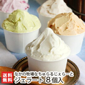 搾りたて生乳のジェラート 8個入り（ミルク/チョコ/ブルーベリーチーズ/ティラミス/ラムレーズン/塩キャラメル/クッキークリーム/緑茶） なかの牧場なちゅらるじぇらーと アイス 新潟県 生産者直送 お取り寄せ ギフト プレゼント 贈り物 送料無料 お歳暮