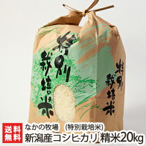 【令和7年度新米】特別栽培米(減農薬・減化学肥料)新潟産コシヒカリ 精米20kg(10kg×2) なかの牧場【特別栽培米(減農薬・減化学肥料)新潟産コシヒカリ/こしひかり】【お土産/手土産/