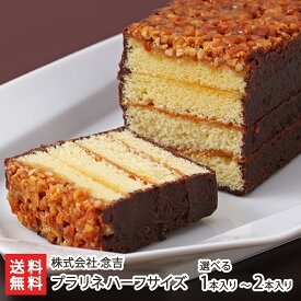 焼菓子ギフト 新潟引き菓子大定番！念吉の プラリネ ハーフサイズ 1本入り 〜 2本入り 新潟直送計画 甘いチョコレートとスポンジにカリカリで香ばしいアーモンド プラリネケーキ 新潟県 生産者直送 お取り寄せ ギフト プレゼント 贈り物 送料無料