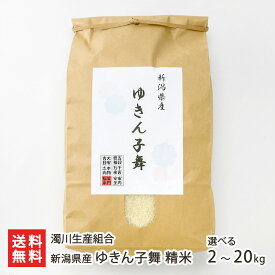 【令和7年度米】新潟県産 ゆきん子舞 精米 2kg 5kg 10kg 20kg 濁川生産組合 白米 うるち米 新潟県産 ゆきんこまい ユキンコマイ 産地直送 新潟県 生産者直送 お取り寄せ ギフト プレゼント 贈り物 送料無料 お中元