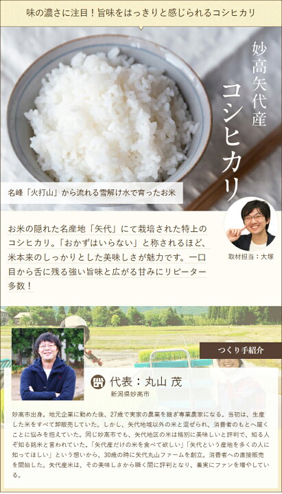 楽天市場】【令和7年度米】 新潟 妙高矢代産コシヒカリ 玄米 選べる 
