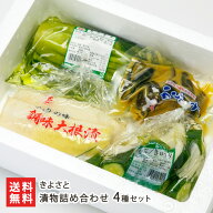 漬物詰め合わせ 4種セット （調味大根漬・からし十全・野沢菜漬・かぶ／きゅうり 各1袋） きよさと 漬け…