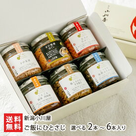ご飯にひとさじ 選べる 2本 〜 6本入り（さけ焼漬ほぐし・さけ茶漬・紅さけ荒ほぐし・海鮮ふりかけ・肉味噌・すき焼き） 新潟小川屋 惣菜 即席食品 瓶詰め ご飯のお供 鮭 しゃけ 新潟県 生産者直送 お取り寄せ ギフト プレゼント 贈り物 代金引換決済不可 送料無料