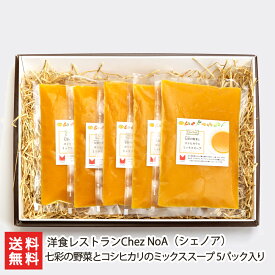 七彩の野菜とコシヒカリのミックススープ 5パック入 洋食レストランChez NoA（シェノア） 【新潟県産/新潟直送計画/湯煎調理/レトルト/惣菜】【お土産/手土産】【送料無料】 父の日 お中元