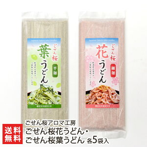 ごせん桜花うどん・ごせん桜葉うどん 各5袋入り ごせん桜アロマ工房 生産者直送【ウドン 饂飩 さくら サクラ sakura 乾麺 新潟産】【お土産/手土産/プレゼント/ギフトに!贈り物】【送料無料