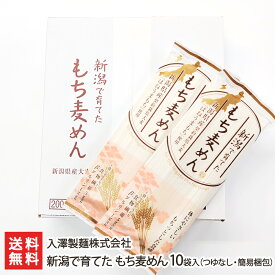 2025 お中元 御中元 夏ギフト 新潟で育てた もち麦めん 10袋入 つゆなし・簡易梱包 入澤製麺株式会社 新潟県産 生産者直送【もちむぎ モチムギ はねうまもち 乾麺 食物繊維 ざる かけ】【お土産/手土産/プレゼント/ギフトに！贈り物】【送料無料】