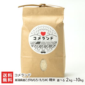 令和5年度米 新潟県産 こがねもち 精米 選べる 2kg 5kg 10kg コメランド コガネモチ もち米 餅米 モチ 上越 高田平野 赤飯 おこわ おはぎ 新潟産 生産者直送 お取り寄せ ギフト プレゼント 贈り物 お歳暮