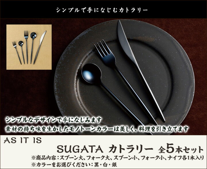 楽天市場】SUGATA カトラリー 全5本セット（スプーン大、フォーク大 