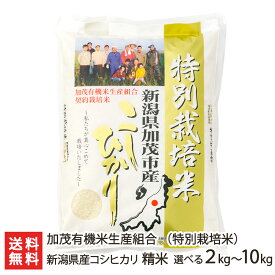 【令和5年度米】特別栽培米（減農薬・減化学肥料）新潟県産コシヒカリ 精米「2kg」or「5kg」or「10kg」 加茂有機米生産組合【白米/うるち米/新潟県産/こしひかり/環境保全型農業】【お土産/手土産/プレゼント/ギフトに！贈り物】【送料無料】