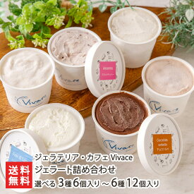 ジェラート詰め合わせ 選べる 3種6個入り 〜 6種12個入り ジェラテリア・カフェ Vivace 氷菓 デザート アイス スイーツ お菓子 新潟県 生産者直送 お取り寄せ ギフト プレゼント 贈り物 代金引換決済不可 送料無料