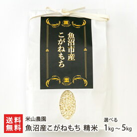 【令和7年度米】 魚沼産こがねもち 精米 1kg 5kg 米山農園 コガネモチ 黄金餅 餅米 もちごめ 大粒 新潟産 うおぬま 新潟県産 生産者直送 お取り寄せ ギフト プレゼント 贈り物 代金引換決済不可 送料無料 お歳暮