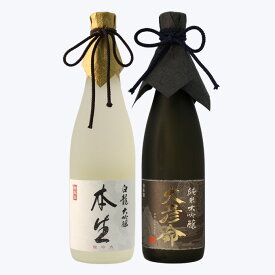 日本酒 飲み比べ 一年熟成生原酒 大吟醸【白龍本生】×純米大吟醸【大彦命】 720ml×高級2本セット 退職祝い ギフト プレゼント 男性 女性 上司【 新潟地酒 内祝い お返し 結婚祝い 出産祝い 贈り物 お酒 送料無料 】【あす楽】