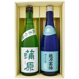 日本酒 越乃寒梅 灑 純米吟醸 と 新潟の地酒 蒲原 純米吟醸 緑 飲み比べ 720ml×2本 ギフトセット 送料無料【日本酒/地酒/新潟/ギフト/プレゼント/誕生日/お祝い/内祝/お父さん/父の日/敬老の日/退職/還暦/喜寿】