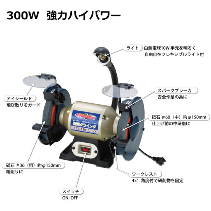 楽天市場】☆LINE登録で10％OFFクーポン ☆ 両頭グラインダー TDS-150 