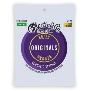Martin �}�[�`�� M170 80/20 Bronze Extra Light �A�R�[�X�e�B�b�N�M�^�[�� 1�Z�b�g