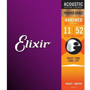 Elixir #16027 NANOWEB PHOSPHOR BRONZE CUSTOM LIGHT 11-52 AR[XeBbNM^[