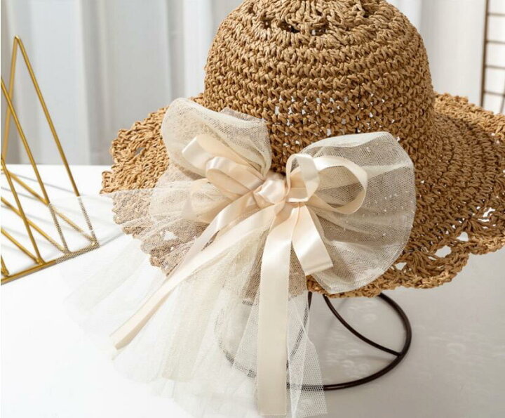 楽天市場 麦わら帽子 キッズ 親子ペア ストローハット 子供用 女の子 ガール 麦わらハット 帽子 夏 ハット Uvケア ｕｖ帽子 Uv ハット 日焼け止め Uv対策 紫外線ケア 紫外線対策 リボン ホワイト ブラック Y M