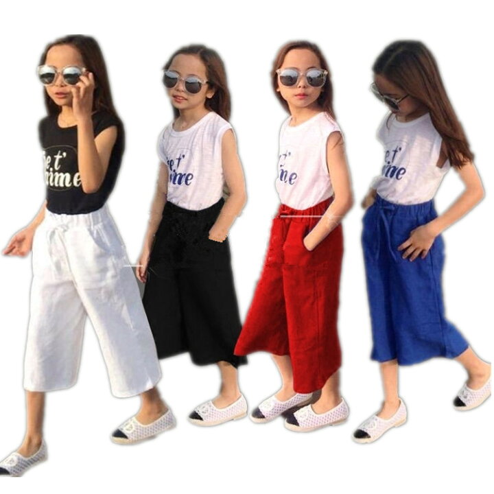 楽天市場 春夏秋新作 女の子 キッズ用 こども服 Kids レディース 親子ペア ワイドパンツ 綿麻 4色 ガウチョパンツ ワイド ロング 子供服 パンツ 7分丈 カジュアルパンツ 涼しい 100cm 170cm 通学 遊園地 ファッション メール便可能 フェス ハロウィン Y M