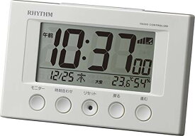 リズム(RHYTHM) 目覚まし時計 電波時計 温度計・湿度計付き フィットウェーブスマート 白 7.7×12×5.4cm 8RZ166SR03