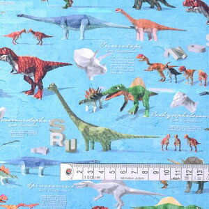 COLORFUL TEXTILE MARKET 恐竜ワールド オックス生地 110cmx100cm D00H5610