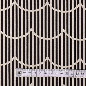 COLORFUL TEXTILE MARKET ウェーブ&ストライプ・黒 オックス生地 110cmx100cm D00R0710
