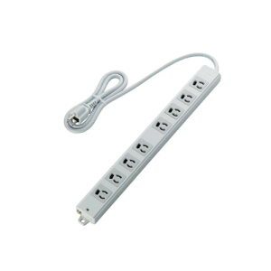 エレコム 電源タップ 抜け止め コンセント 8個口 3Pプラグ マグネット付き 1m グレー T-WRM3810LG/RS