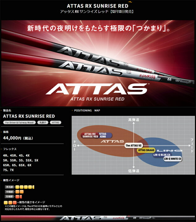 楽天市場】USTマミヤ/Mamiya ATTAS RX SUNRISE RED アッタスRX  