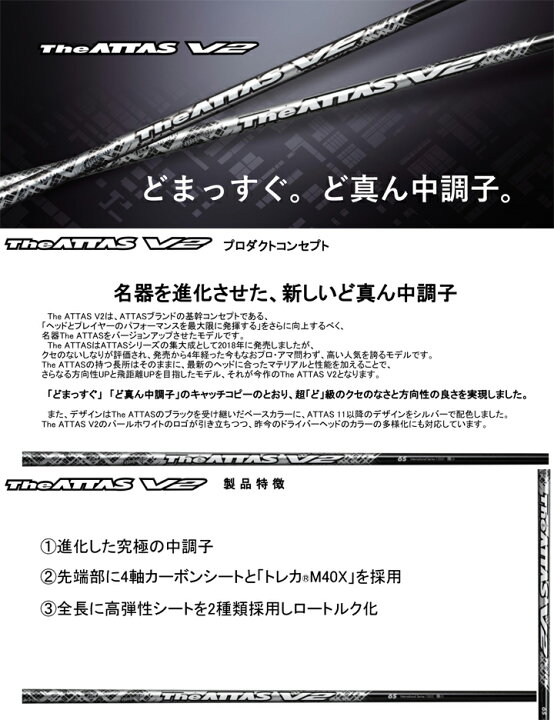 楽天市場】テーラーメイド純正スリーブ付 カスタムシャフト The ATTAS  