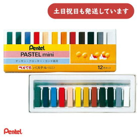 ぺんてる ぺんてるパステル コンテ ミニ 12色文房具 文具 デッサン クロッキー コンテ画 画材 pentel