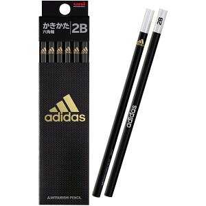【名入れ無料】三菱鉛筆 アディダス かきかた鉛筆 黒金 ダース販売 三菱 黒 金 学童文具 鉛筆 六角軸 B 2B 名入れ鉛筆 男の子 かっこいい 「クリスマス」