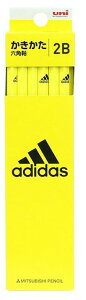 【名入れ無料】三菱鉛筆 アディダス かきかた鉛筆 黄黒 ダース販売 学童文具 六角軸 adidas ユニ 名入れ鉛筆 B 2B 「クリスマス」