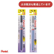 ぺんてる 速乾ぺんてる筆 中字 XFPD文房具 文具 黒 うす墨 水性 顔料 Pentel 耐水 耐光 筆ペン