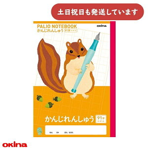 オキナ パリオノート 科目入りイラスト表紙 かんじれんしゅう 91字 十字リーダー入り リス文房具 文具 動物 かわいい 学習帳 漢字練習 ノート
