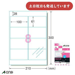 エーワン 透明保護フィルム 光沢フィルム 透明 A4変型 8面 100×31mm保存 保護