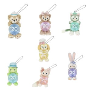 【7種セット】ぬいぐるみチャーム ダッフィー&フレンズ 20周年 カラフルハピネス コンプリート セット ダッフィー シェリーメイ ステラルー ジェラトーニ オルメル リーナベル クッキーア