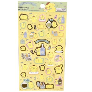 サンリオ シートシール フラットシール ポムポムプリン 4550480197678 黄色 イエロー シール ステッカー 可愛い かわいい 手帳 デコレーション 文具 ノート メモ 飾り ポイント キャラクター