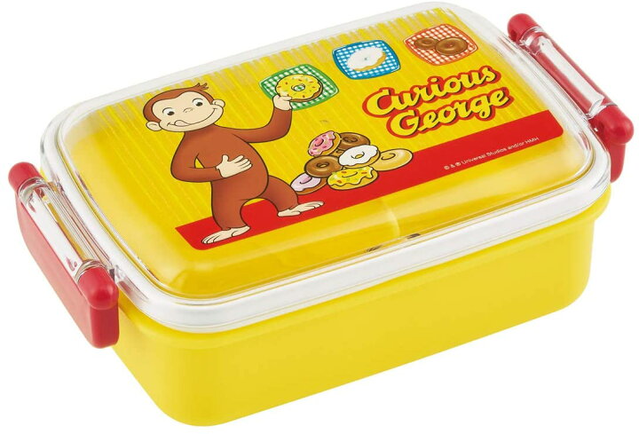 楽天市場 スケーター 子供用 弁当箱 ランチボックス おさるのジョージ 450ml キャラクター ランチ 子供 黄色 イエロー 猿 お猿 キャラ弁 おすすめ 潰れない 潰れにくい 盛り付け 透明 ふた １段 にじいろマート