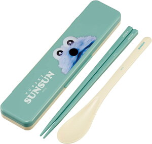 スケーター コンビセット 箸 スプーン セット 18cm 日本製 パペットスンスン 日本製 2425 キャラクター 可愛い 女性 男性 アニメ はし ハシ 携帯 食器 ケース 持ち運び すんすん スンスン ブルー