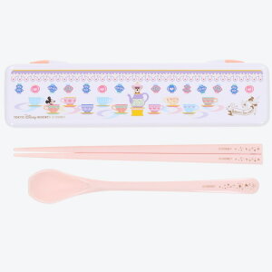 【ディズニーリゾート限定】ディズニー スプーン&お箸 パークアイコン デザイン ランチ用カトラリーセット アリスのティーパーティー ハシ はし 8301 スプーン 食器 弁当 ケース かわいい