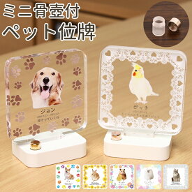 【クーポン有】 ペット 位牌 ミニ骨壺 重厚感と透明感のあるかわいい位牌 名前 年月日 メッセージペット 分骨 骨壺 遺骨カプセル 透明 ペット メモリアルグッズ オーダーメイド 写真立 フォトフレーム 位牌 形見 ペット供養 モニュメント