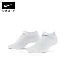 ナイキ エブリデイ クッションド トレーニング ノーショウ ソックス (3足) NIKE ジム トレーニング アクセサリー ソックス お家でのワークアウト ユニセックス 靴下 あったか sportsac sx7673-100